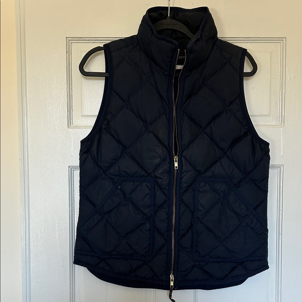 J. Crew Quilted Navy Puffer Vest